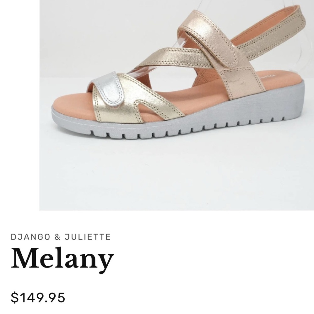 Django & Juliette Gold Metallic Sandals size 41. (10-10.5) retails $150 (AUS)